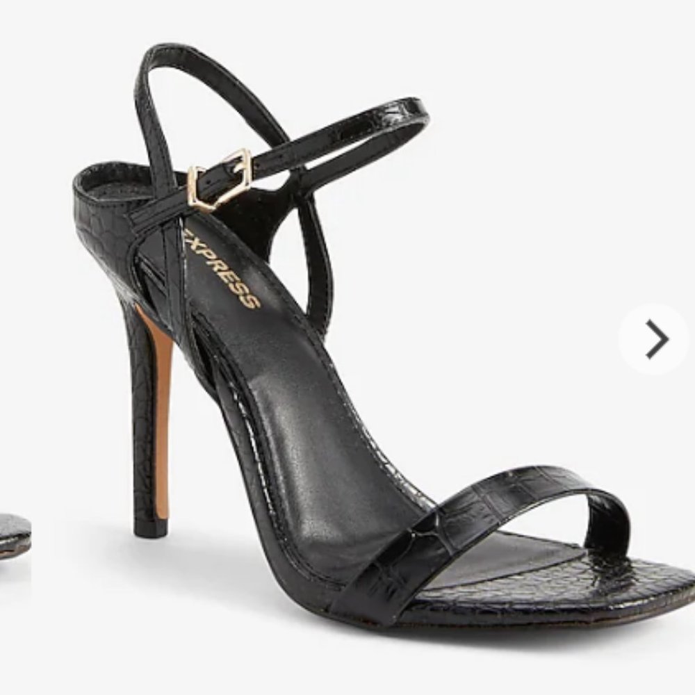 NWT Textured Low Back Heeled Sandals SIZE 10 PITCH BLACK